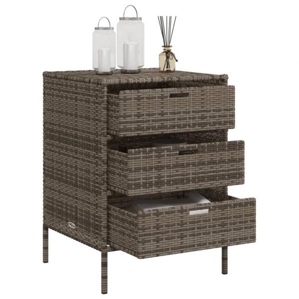 Gartenschrank Grau 55x59x80 cm Poly Rattan