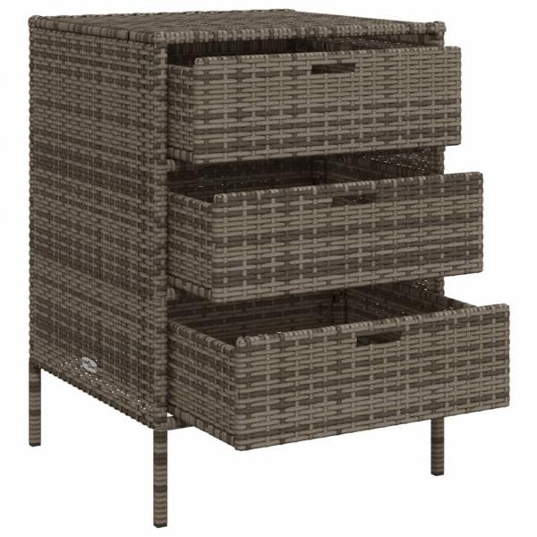 Gartenschrank Grau 55x59x80 cm Poly Rattan