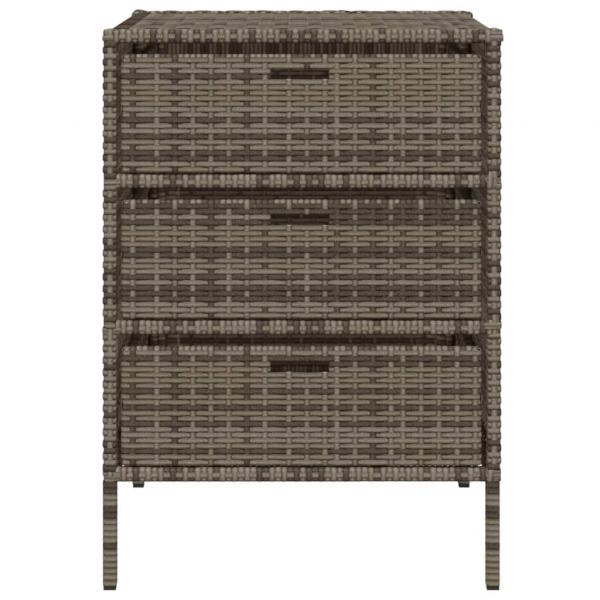 Gartenschrank Grau 55x59x80 cm Poly Rattan