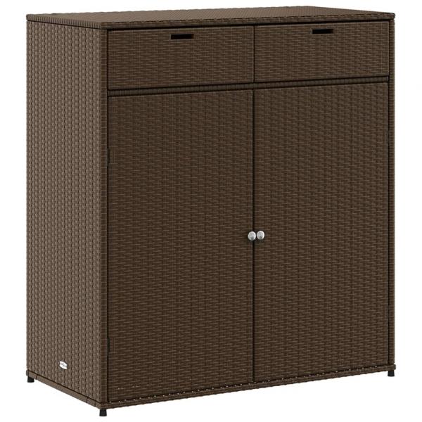 Gartenschrank Braun 105x55x113 cm Poly Rattan