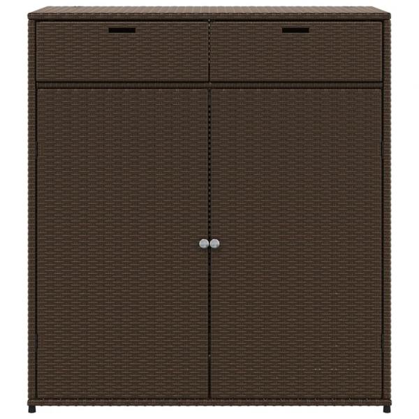 Gartenschrank Braun 105x55x113 cm Poly Rattan