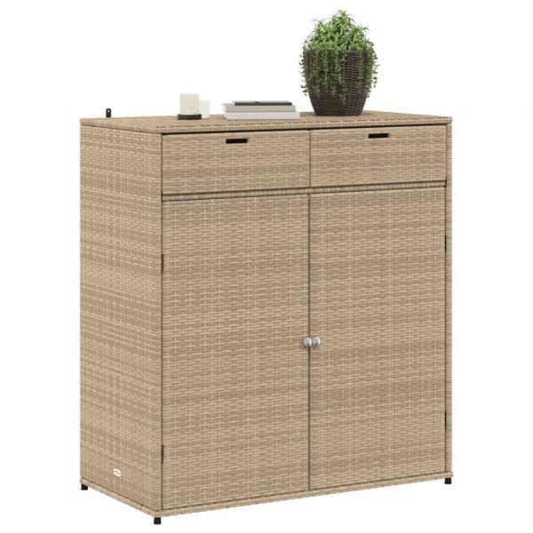 Gartenschrank Beige 105x55x113 cm Poly Rattan