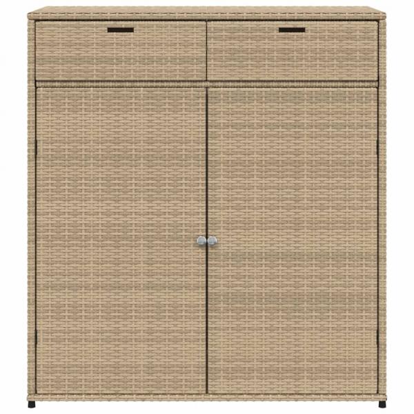 Gartenschrank Beige 105x55x113 cm Poly Rattan