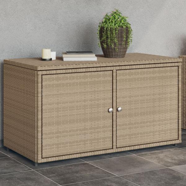 ARDEBO.de - Gartenschrank Beige 110x55x60,5 cm Poly Rattan