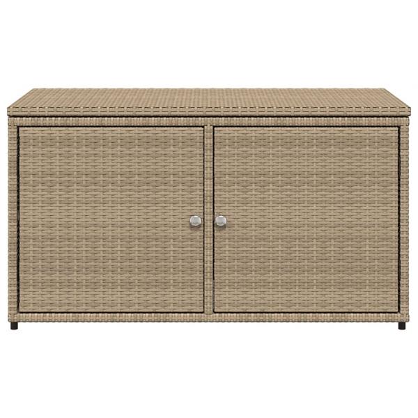 Gartenschrank Beige 110x55x60,5 cm Poly Rattan