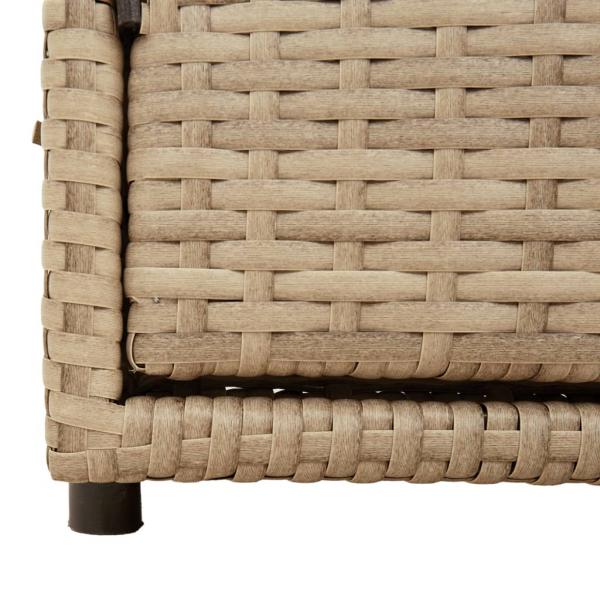 Gartenschrank Beige 110x55x60,5 cm Poly Rattan