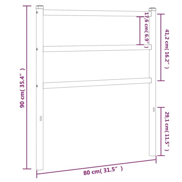 Kopfteil Metall Weiß 75 cm