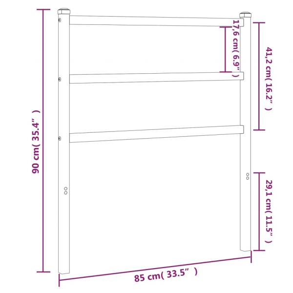 Kopfteil Metall Schwarz 80 cm