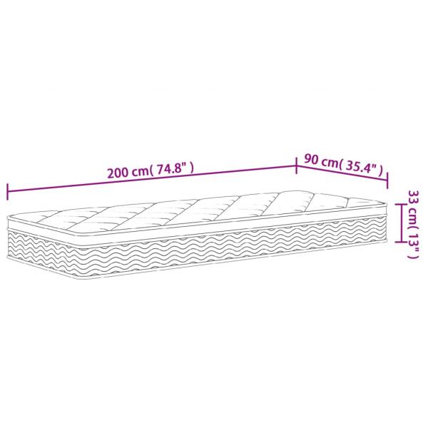 Matratze Taschenfederkern Medium Plus 90x200 cm