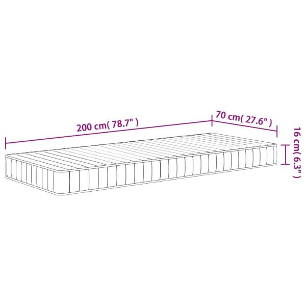 Matratze Schaumstoff Mittelweich 70x200 cm