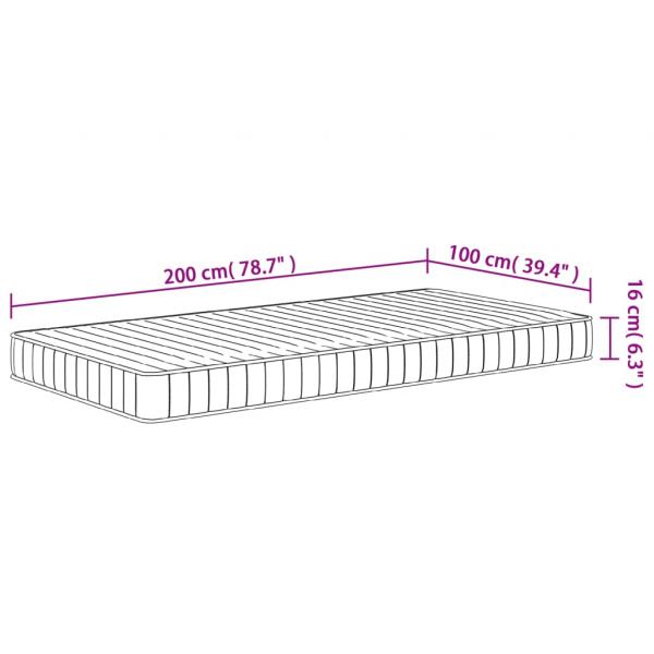 Matratze Schaumstoff Mittelweich 100x200 cm