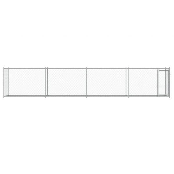 Hundezwinger mit Tür Grau 8x2x1,5 m Verzinkter Stahl