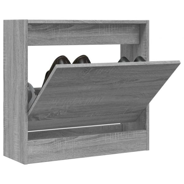 ARDEBO.de - Schuhregal Grau Sonoma 60x21x57 cm Holzwerkstoff