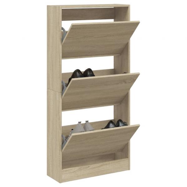 ARDEBO.de - Schuhschrank Sonoma-Eiche 60x21x125,5 cm Holzwerkstoff