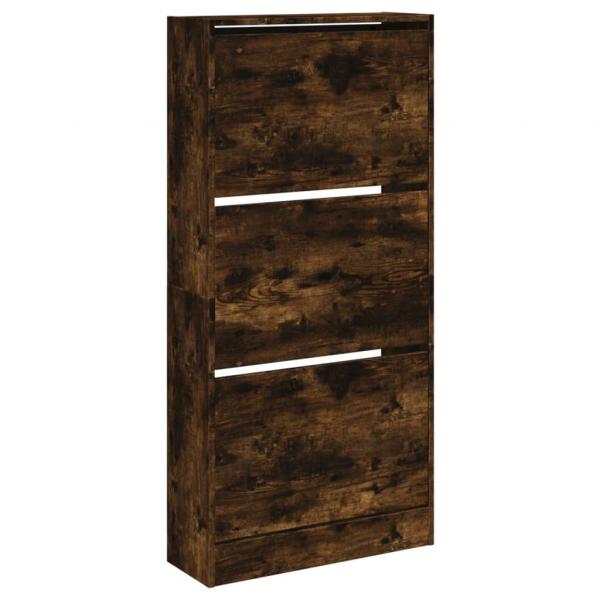 Schuhschrank Räuchereiche 60x21x125,5 cm Holzwerkstoff