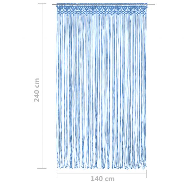 Makramee Vorhang Blau 140x240 cm Baumwolle