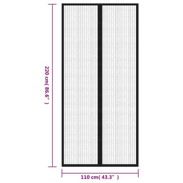 Fliegengitter-Türvorhänge 2 Stk. Magnet Schwarz 220x110 cm