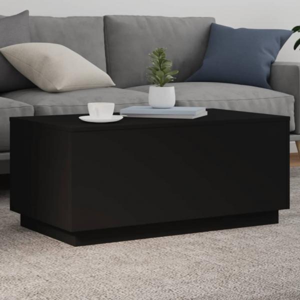 ARDEBO.de - Couchtisch mit LED-Leuchten Schwarz 90x50x40 cm