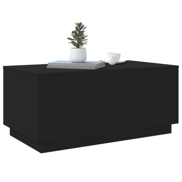 Couchtisch mit LED-Leuchten Schwarz 90x50x40 cm