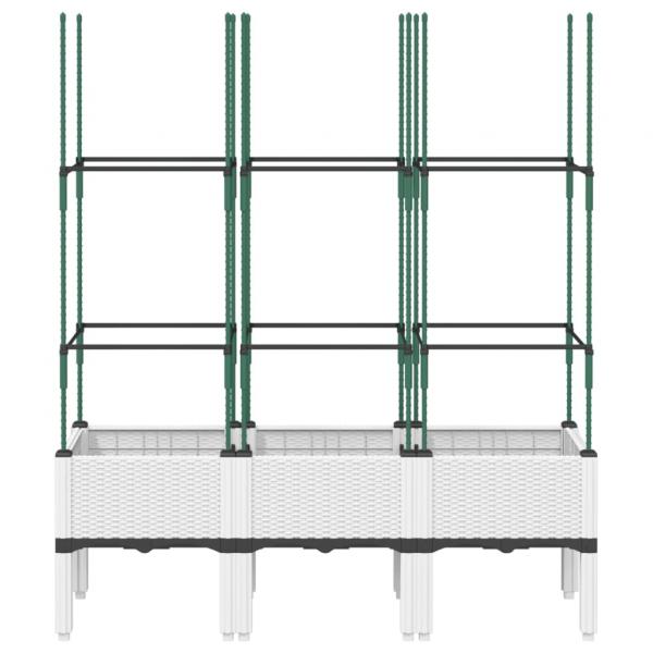 Pflanzkübel mit Rankgitter Weiß 120x40x142,5 cm PP