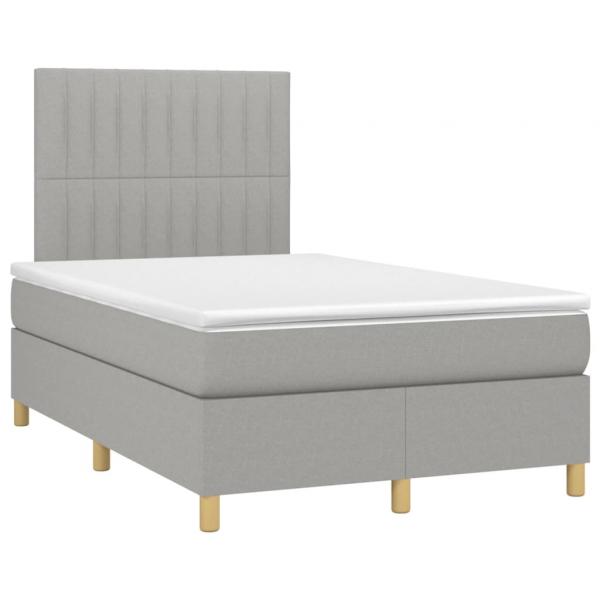 Boxspringbett mit Matratze Hellgrau 120x190 cm Stoff