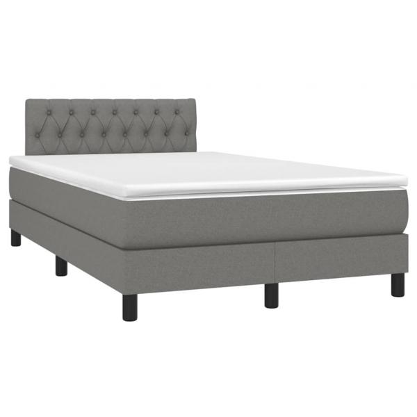 Boxspringbett mit Matratze Dunkelgrau 120x190 cm Stoff