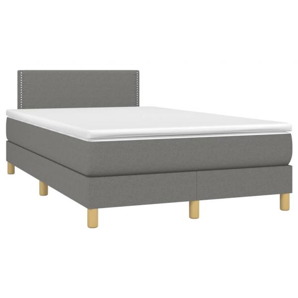 Boxspringbett mit Matratze Dunkelgrau 120x190 cm Stoff