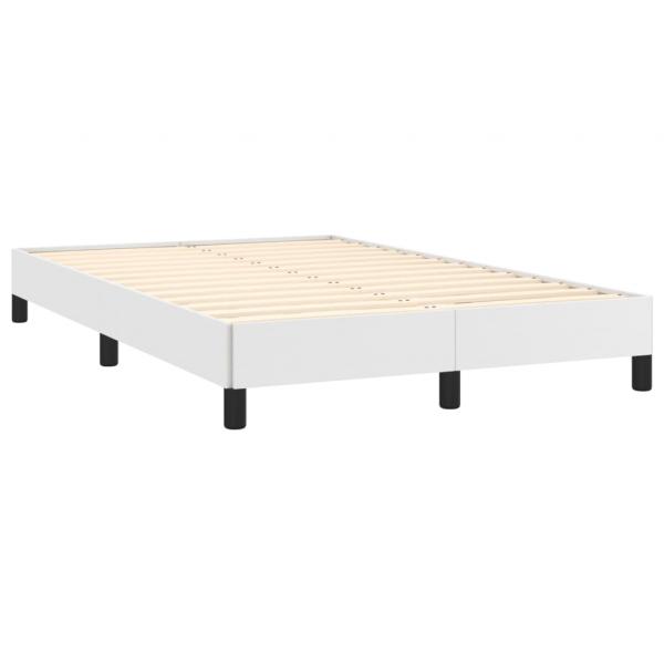 Boxspringbett mit Matratze Weiß 120x190 cm Kunstleder