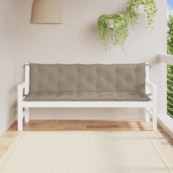 ARDEBO.de - Gartenbank-Auflagen 2 Stk. Taupe 180x50x7 cm Oxford-Gewebe