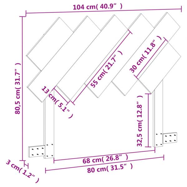 Kopfteil Wachsbraun 100 cm Massivholz Kiefer