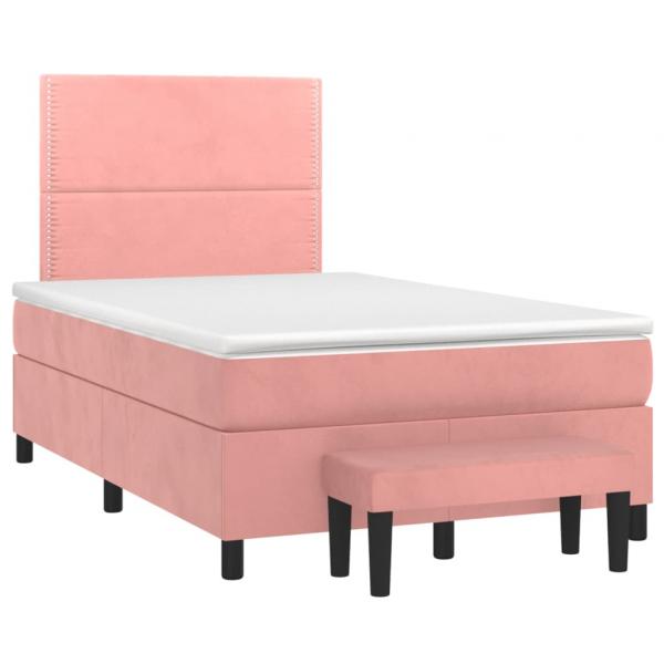 Boxspringbett mit Matratze Rosa 120x190 cm Samt