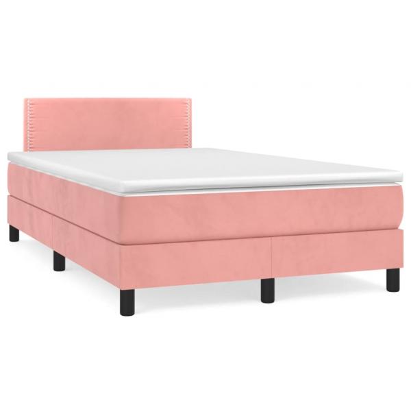 ARDEBO.de - Boxspringbett mit Matratze Rosa 120x190 cm Samt