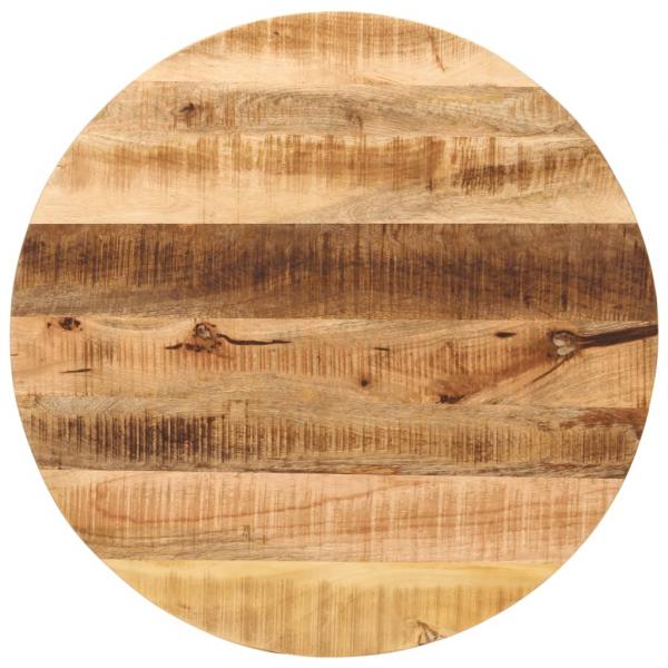 ARDEBO.de - Tischplatte Ø 80x2,5 cm Rund Raues Massives Mangoholz