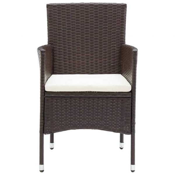 Garten-Essstühle 2 Stk. Poly Rattan Braun