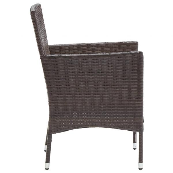 Garten-Essstühle 2 Stk. Poly Rattan Braun