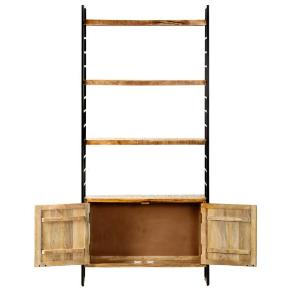 Bücherregal 4 Ebenen 80x30x180 cm Raues Mangoholz