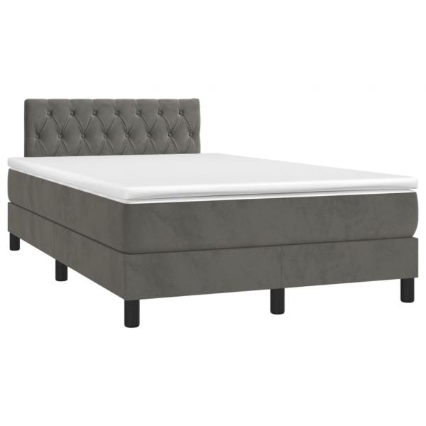 Boxspringbett mit Matratze Dunkelgrau 120x190 cm Samt