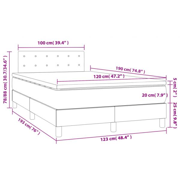 Boxspringbett mit Matratze Grau 120x190 cm Kunstleder