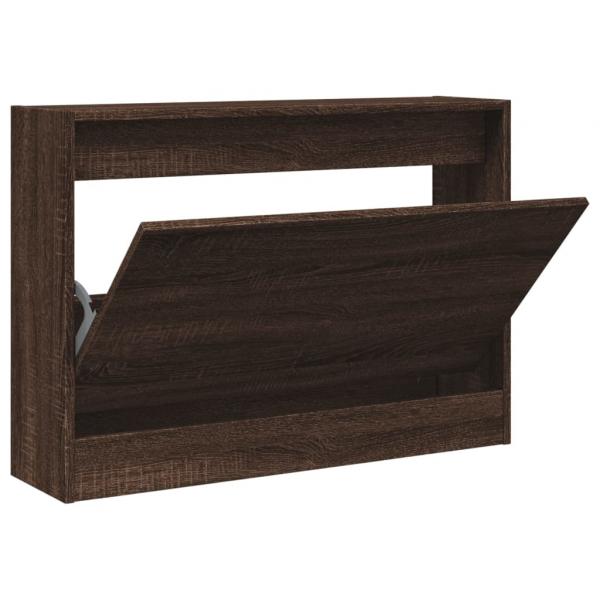 Schuhschrank Braun Eichen-Optik 80x21x57 cm Holzwerkstoff