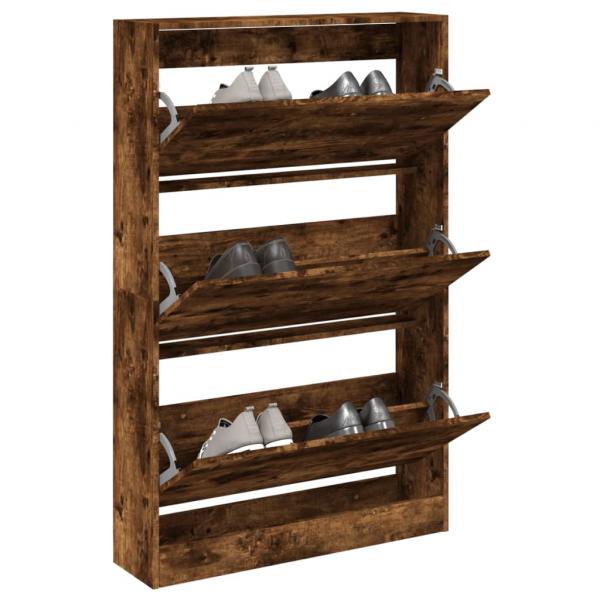 ARDEBO.de - Schuhschrank Räuchereiche 80x21x125,5 cm Holzwerkstoff