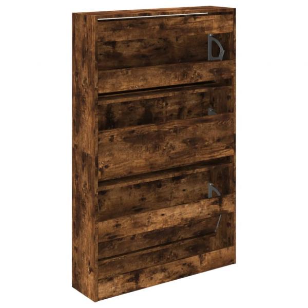 Schuhschrank Räuchereiche 80x21x125,5 cm Holzwerkstoff