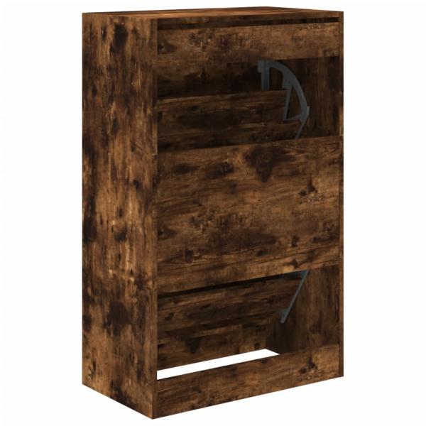 Schuhschrank Räuchereiche 60x34x96,5 cm Holzwerkstoff