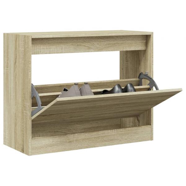 ARDEBO.de - Schuhschrank Sonoma-Eiche 80x34x63 cm Holzwerkstoff