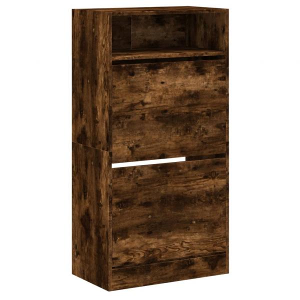 Schuhschrank Räuchereiche 60x34x116 cm Holzwerkstoff