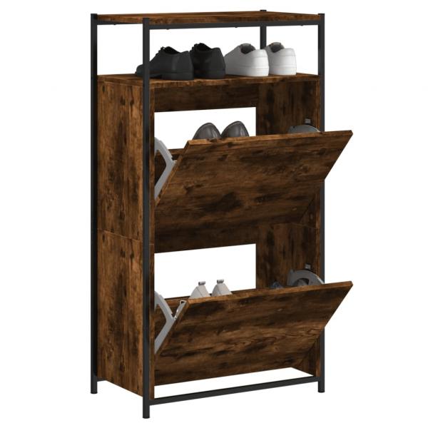 ARDEBO.de - Schuhschrank Räuchereiche 60x34x112 cm Holzwerkstoff