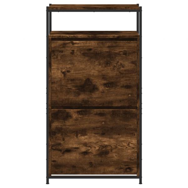 Schuhschrank Räuchereiche 60x34x112 cm Holzwerkstoff