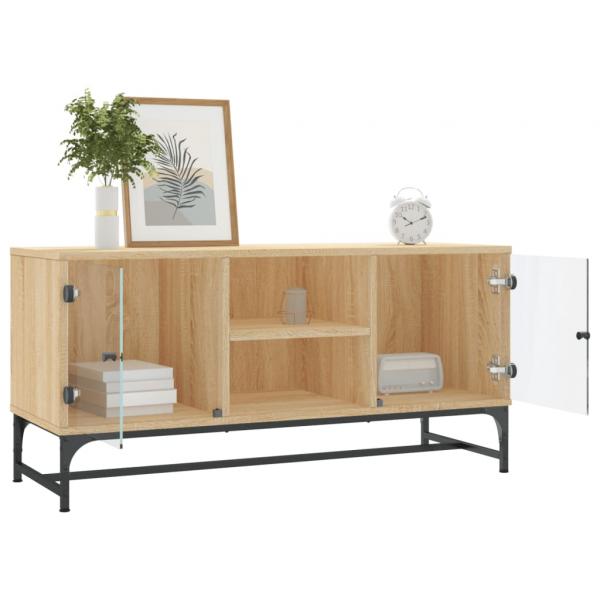 TV-Schrank mit Glastüren Sonoma-Eiche 102x37x50 cm