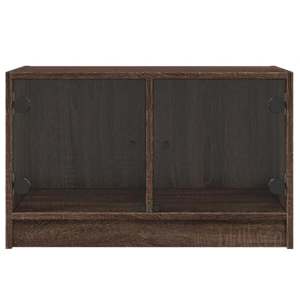 TV-Schrank mit Glastüren Braun Eichen-Optik 68x37x42 cm