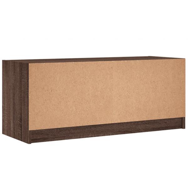 TV-Schrank mit Glastüren Braun Eichen-Optik 102x37x42 cm