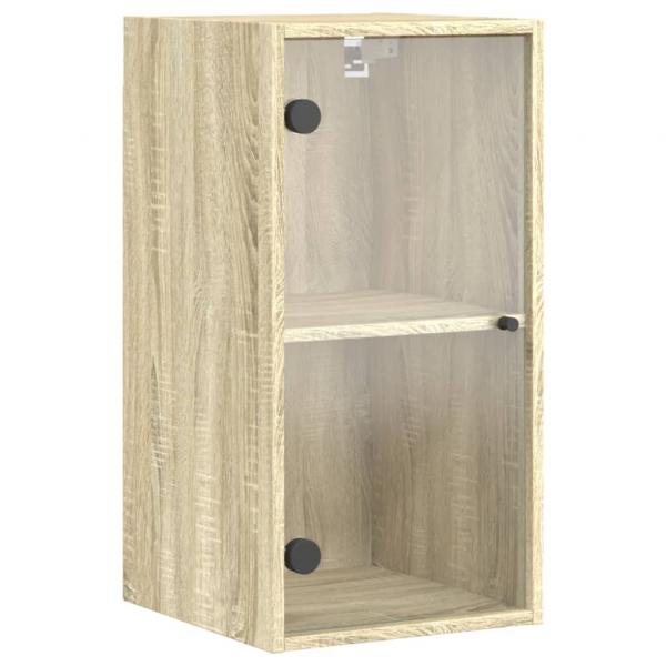 Wandschrank mit Glastüren Sonoma-Eiche 35x37x68,5 cm